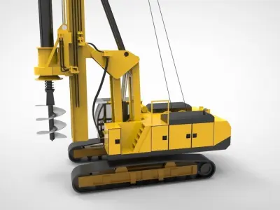 pile drilling machine 3D model