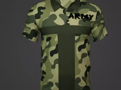 Military Soldier Clothing T-shirt Low-poly 3D model 66