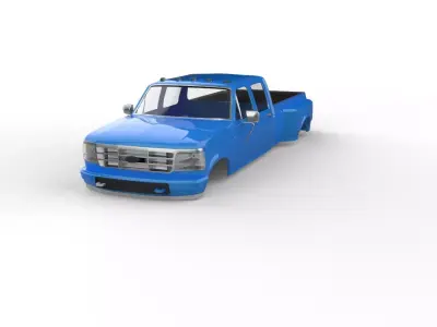 f150 dubble cab 4x4 1992 and 97 dually rc body shell 3D print model