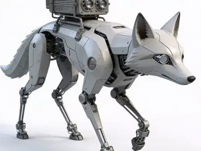 Robotic Scout Fox 3D Model Low-poly 3D model