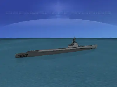 Gato Class Submarine SS214 USS Grouper 3D model