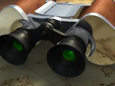 Realistic binoculars   telescope restoring ancient ways 3D model