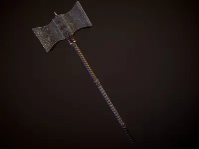 Fantasy Old Two Handed Hammer Low-poly 3D model