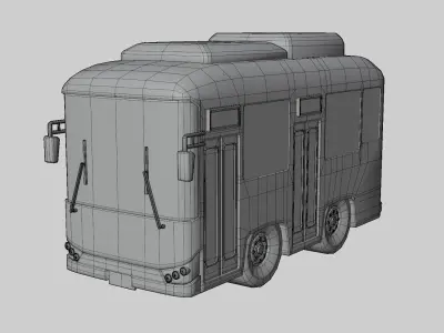 Thai NGV Bus Cartoon 3D model 3D model