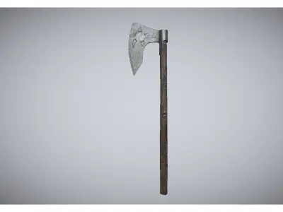low poly medieval axe Low-poly 3D model