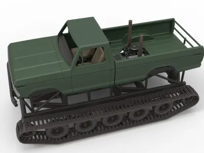 Redneck Rave Mud truck on tracks Scale 1 to 25 3D print model