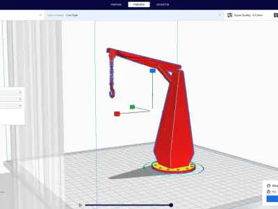 Ship offshore boat crane 3D print model