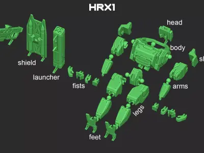 Humanoid Robot  HRX1 3D print model