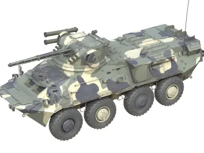 BTR 3 Armored Personnel Carrier Low-poly 3D model