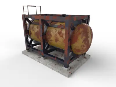 liquid tank M3 - Old Low-poly 3D model