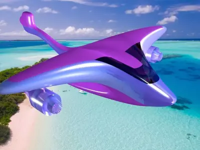 Futuristic Seaplane Exterior Design Low-poly 3D model