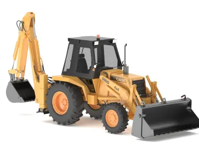 Case 580 G 4X4 Backhoe Loader 3D model