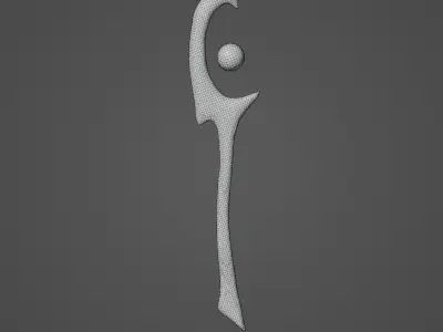 Magic Staff Low Poly Game Ready  Free low-poly 3D model