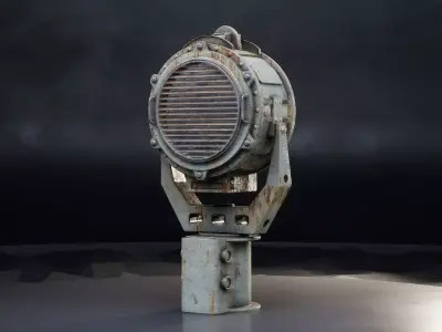 Navy Battleship Searchlight Low-poly 3D model