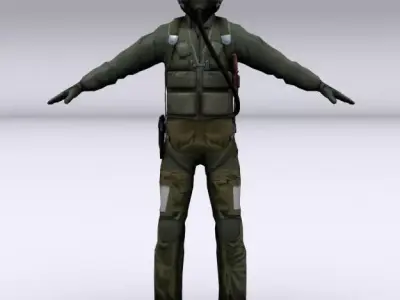 Fighter pilot 3D model purchase