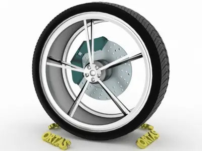 ORTAS CAR WHEEL RIM 138 GAME READY WHEEL RIM TIRE 3D model