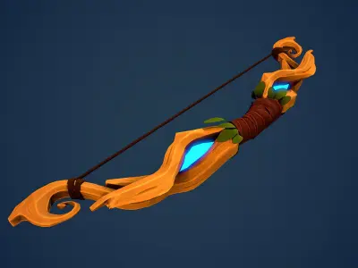 Stylized Elemental Bow Low-poly 3D model