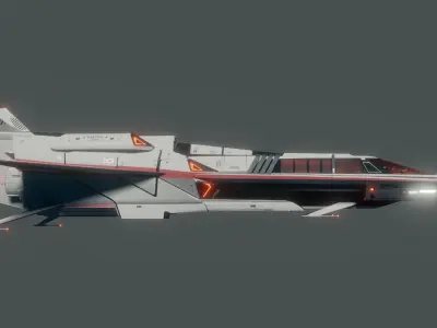Sillage - space frigate - 3D spaceship model Low-poly 3D model