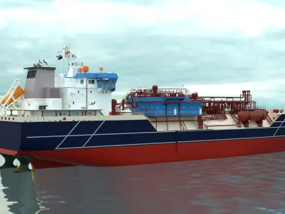 High Quality Ship Model  Industrial Vessel Model by Designtrix 3D model