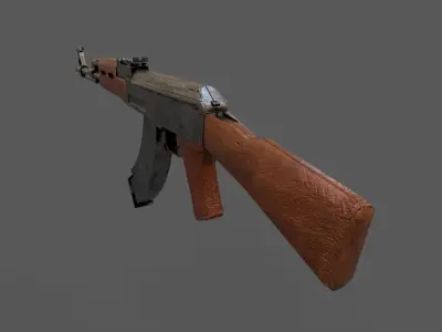 AK47 Gun Machine Assault Rifle Weapons Free low-poly 3D model