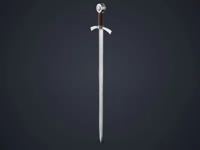 Scratched Sword PBR Low-poly 3D model