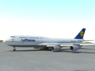 B 747-8 with Interior  3D model