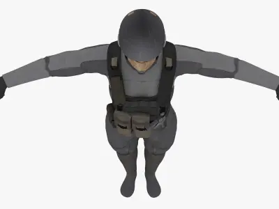 futuristic female soldier 3D model