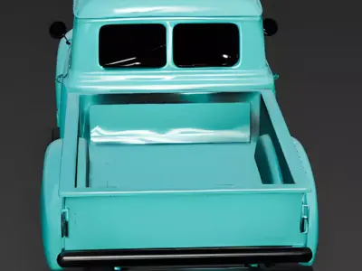Realistic 1950s Rural Pickup Truck 3D Model Low-poly 3D model