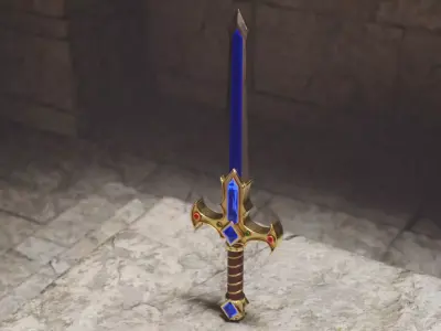 Fantasy Sword set 01 Low-poly 3D model