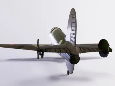 Jet fighter BI-1 Low-poly 3D model