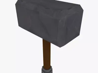Handpainted Hammer Low-poly 3D model