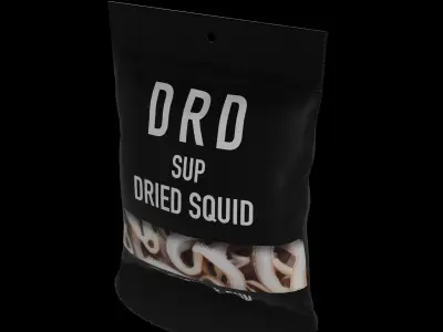 Dried fish and seafood Dried Squid Low-poly 3D model
