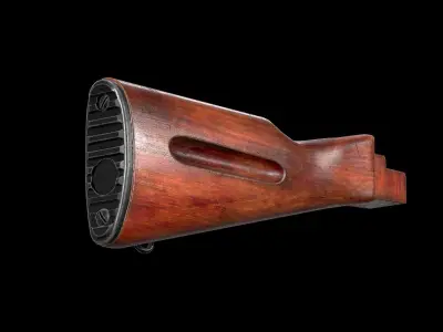 AK - STOCK - AK74 WOOD STD Low-poly 3D model