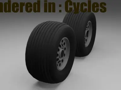 Aircraft Tire for Eevee and Cycles  Low-poly 3D model