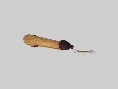 Wooden Bow and Arrow - Hand Painted 3D model