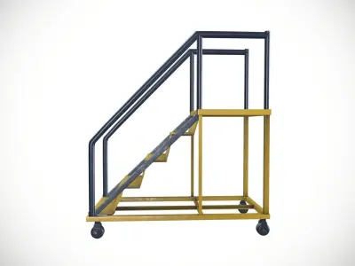 Industrial Ladder Mobile Working Stand Low-poly 3D model