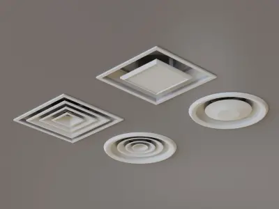 Low Poly Ceiling Air Conditioner 2 Low-poly 3D model