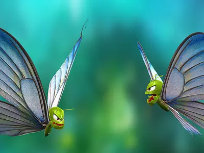 3DRT - Toon Butterfly  Low-poly 3D model