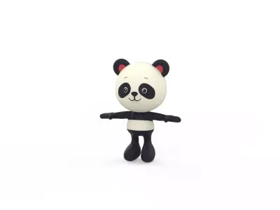 Character011 Panda Animal Low-poly 3D model