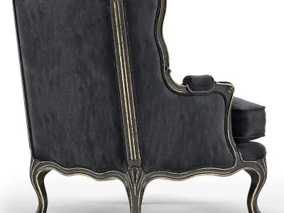 Louis XV Bergere Wing Armchair 3D model