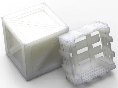 Wooden Box Crate Low-poly 3D model Low-poly 3D model purchase