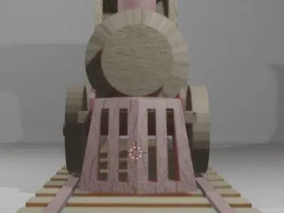 Toy Wooden Train Low-poly 3D model