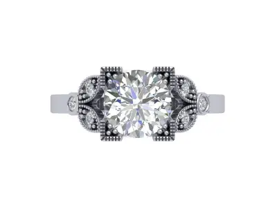 Solitaire Engagement Ring 3D print model 111