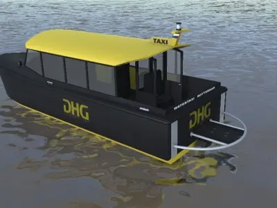 DHG Rotterdam watertaxi 3d low-poly model Low-poly 3D model