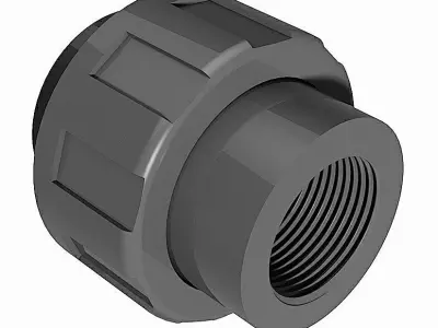 PVC Three Piece Unions - BSP Female -  Free 3D model