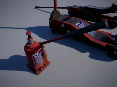 Hydraulic Jack Low-poly 3D model