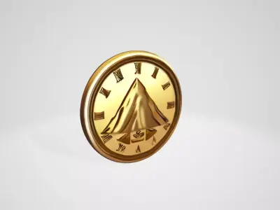 3D Coin Design with Mountain  3D model
