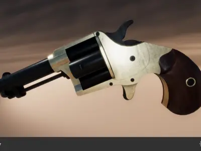 Colt House Revolver Low-poly 3D model