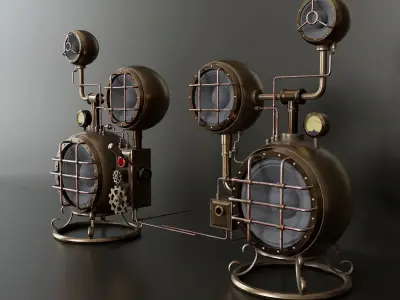 Steampunk computer speakers 9 3D model