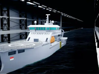 SUBMARINE RESCUE SUPPORT VESSEL 3D model